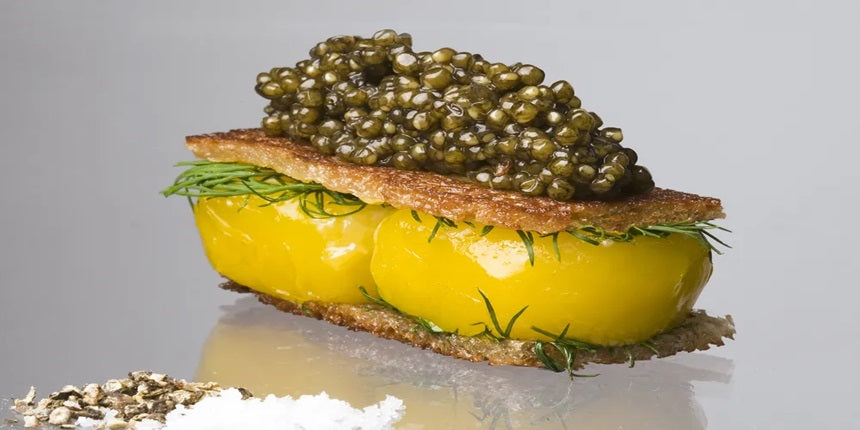 Caviar Toast Points with Spanish Egg Salad & Dill