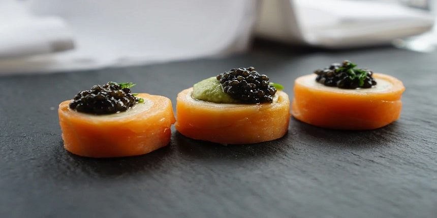 Caviar and Smoked Salmon Canapes recipe
