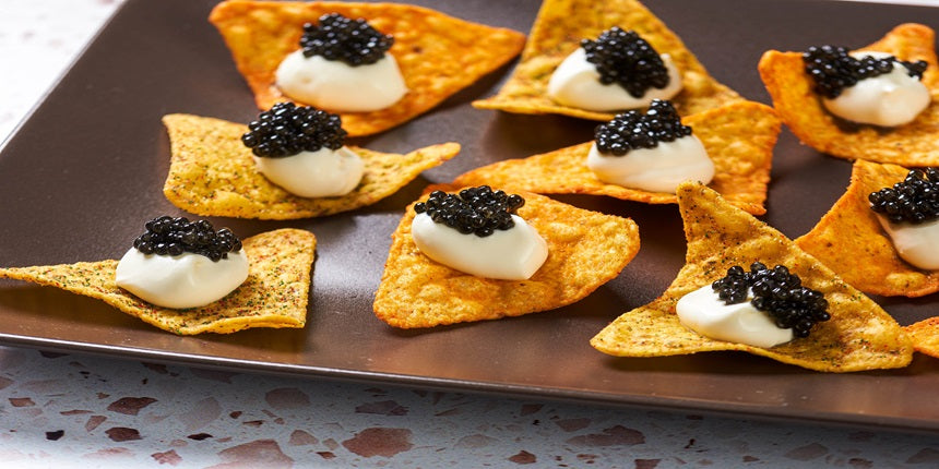 Caviar on Doritos