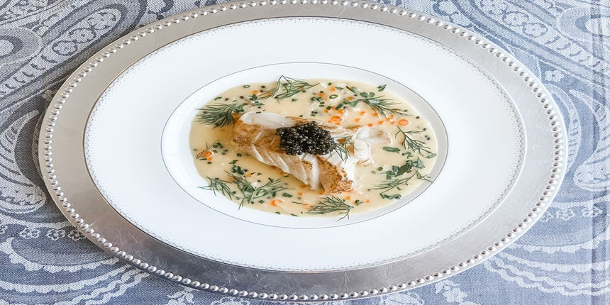 Herb-Crusted White Fish With Caviar Recipe