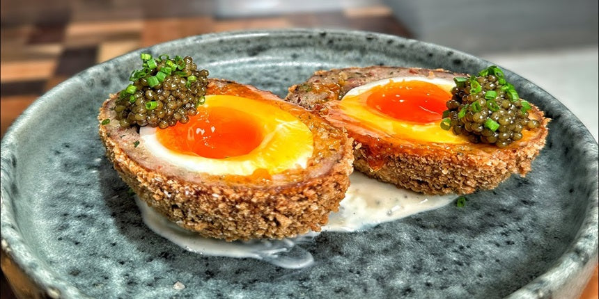 Home Made Scotch Egg And Caviar Recipe