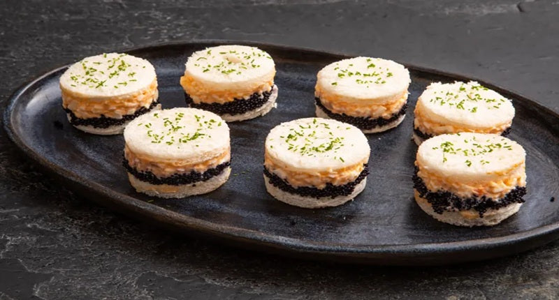 Mini Egg Mayonnaise and Caviar Sandwiches