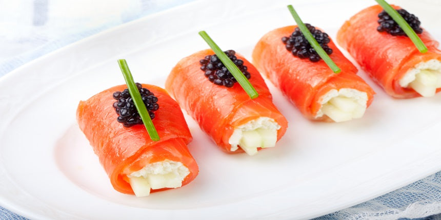 Smoked Salmon, Caviar, and Cream Cheese Roll recipe